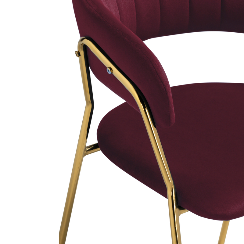 Стул на металлокаркасе, Kamelia 1 wine red / gold