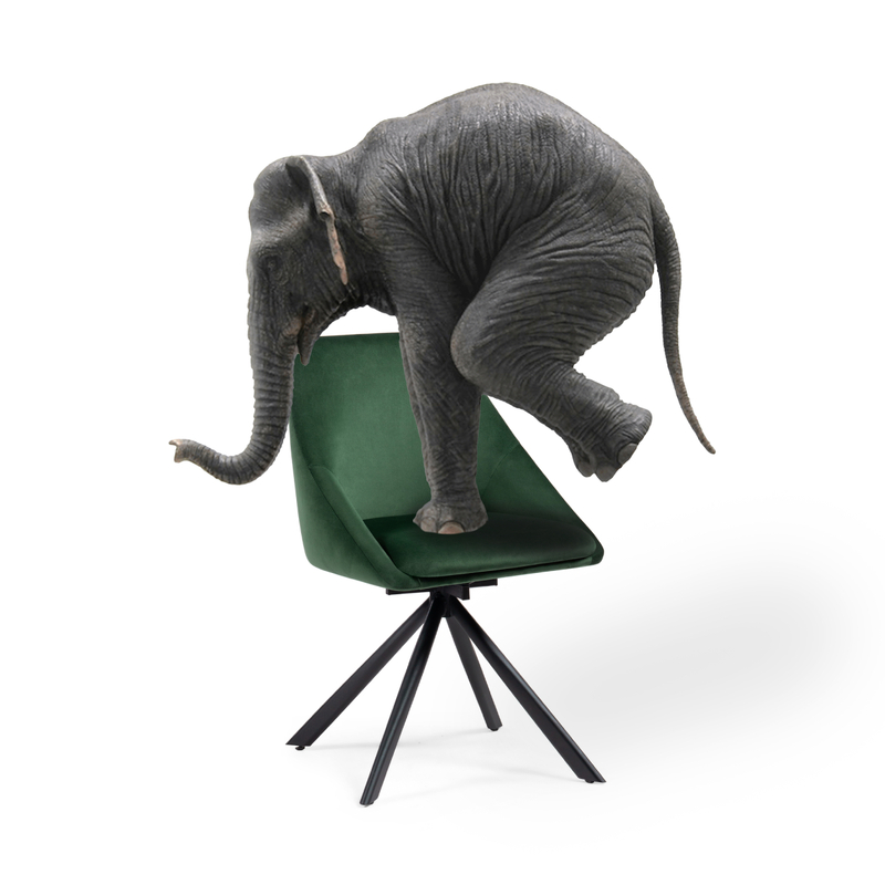 Стул на металлокаркасе, Окленд крутящийся темно-зеленый / черный