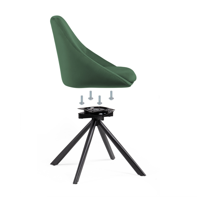 Стул на металлокаркасе, Окленд крутящийся темно-зеленый / черный