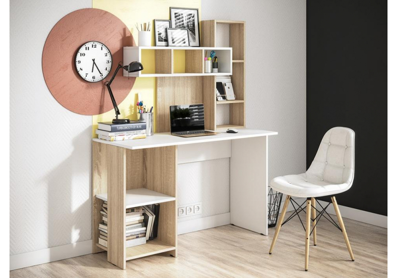 Компьютерный стол, Эфес дуб сонома / белый