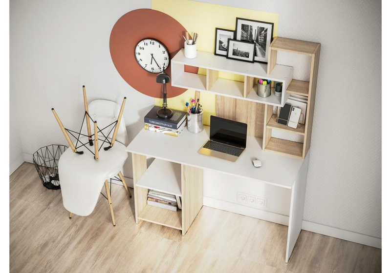 Компьютерный стол, Эфес дуб сонома / белый