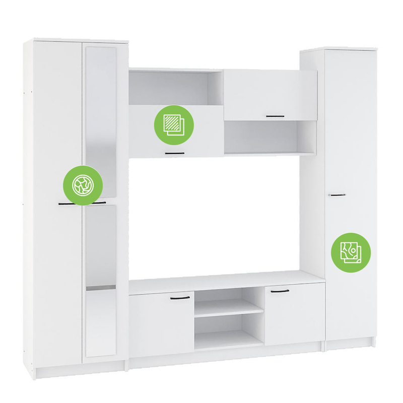 Готовая гостиная, Бертелена белое дерево / белое дерево