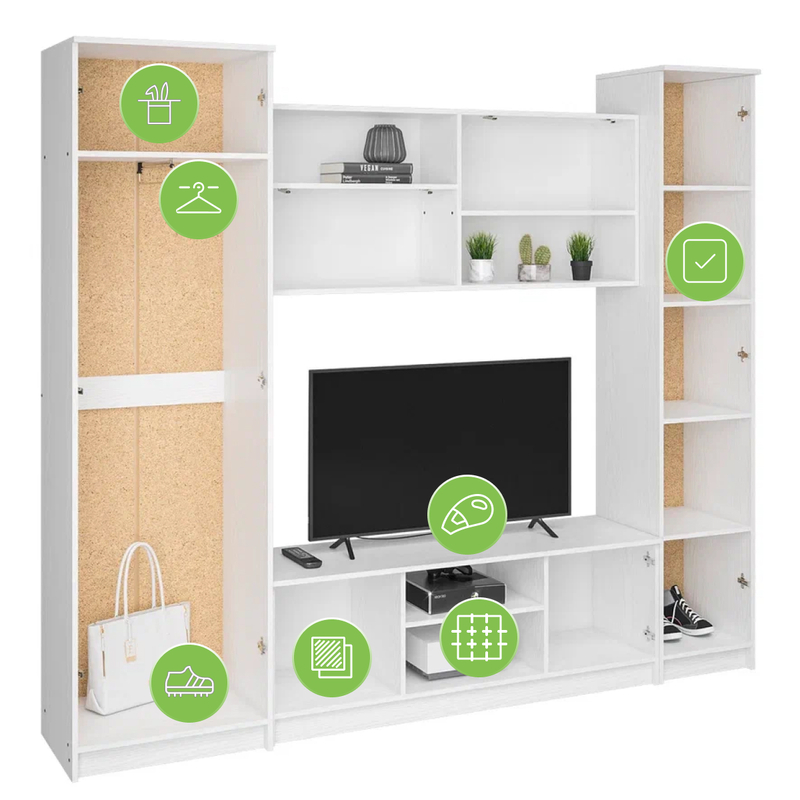 Готовая гостиная, Бертелена белое дерево / белое дерево