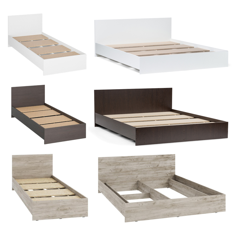 Кровать, Адайн 160х200 белое дерево / белое дерево