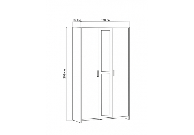 Шкаф, трехстворчатый Таика ясень анкор светлый