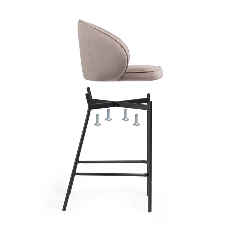 Барный стул, Нейл латте / черный