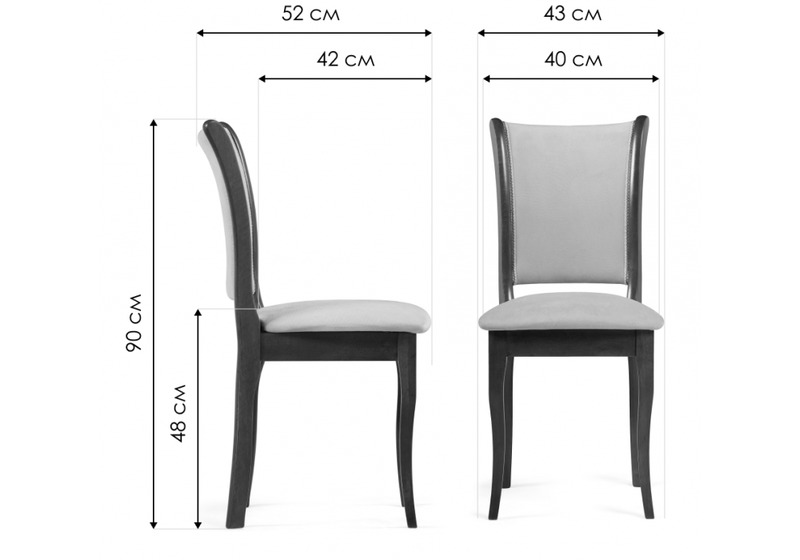 Стул деревянный, Санати сливочный раф / темный орех