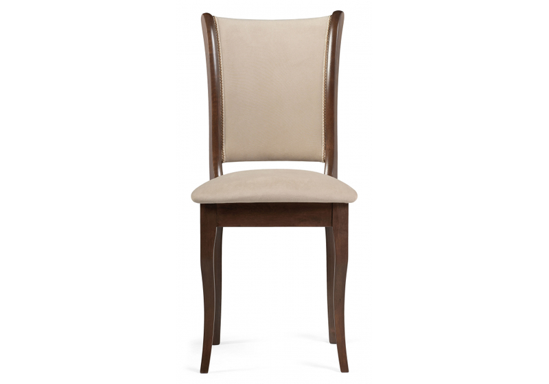 Стул деревянный, Санати сливочный раф / темный орех