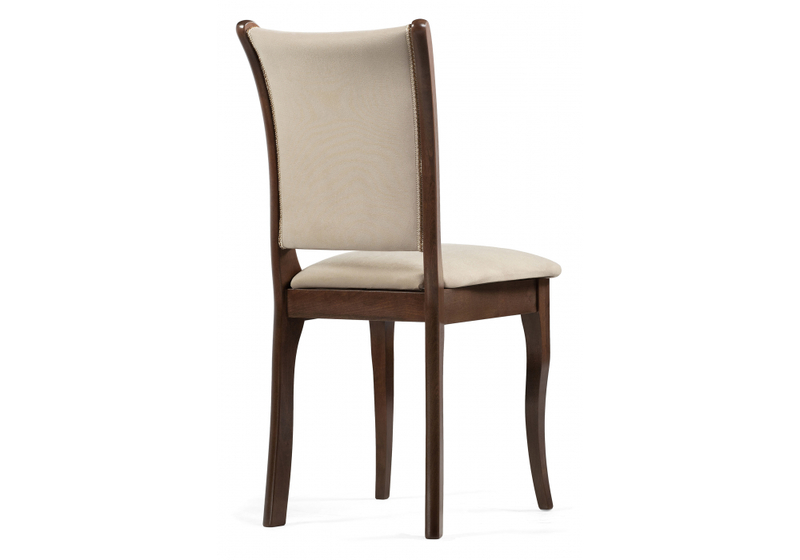 Стул деревянный, Санати сливочный раф / темный орех