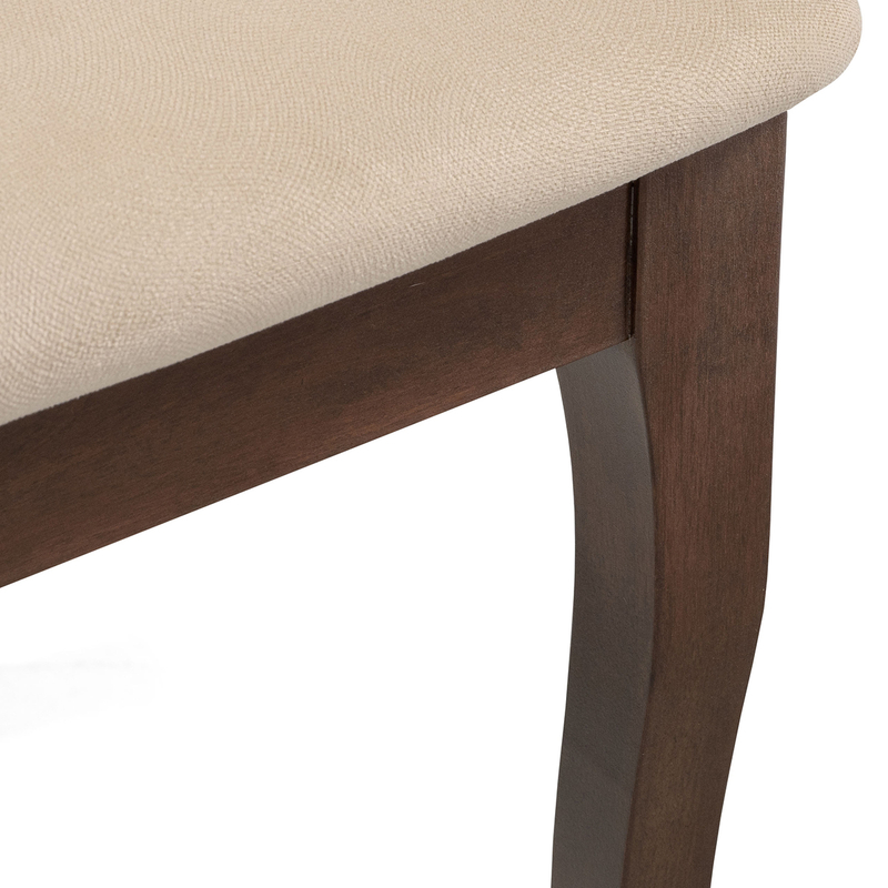 Стул деревянный, Санати сливочный раф / темный орех