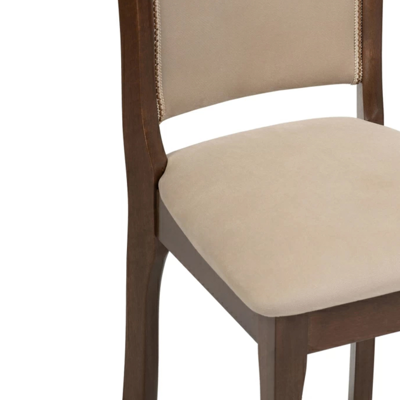 Стул деревянный, Санати сливочный раф / темный орех