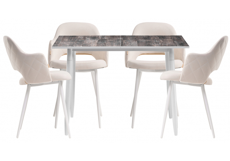 Обеденная группа, Морита бежевый / кантри 2047 / белый