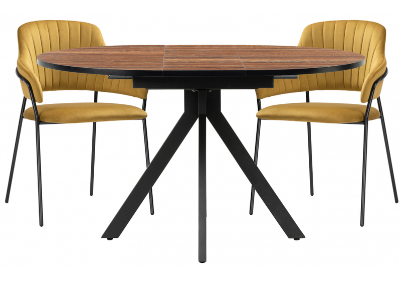 Обеденная группа, Ирта дерево / желтый / черный глянец