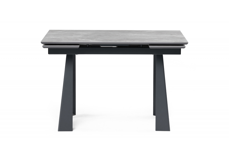 Обеденный стол, Бэйнбрук 120х80х76 серый мрамор / графит