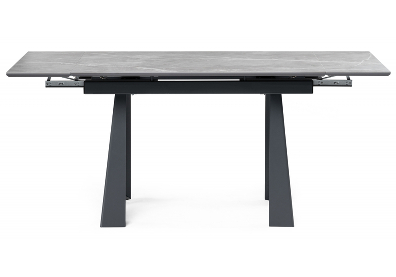 Обеденный стол, Бэйнбрук 120х80х76 серый мрамор / графит
