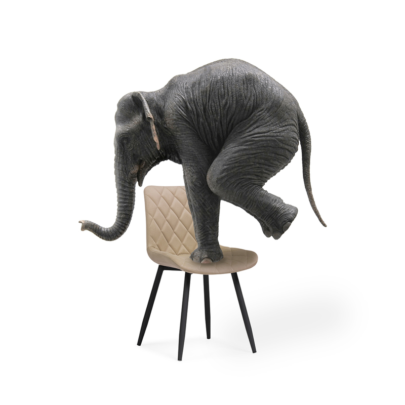 Стул на металлокаркасе, Баодин Б/К бежевый / черный