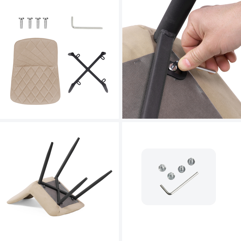 Стул на металлокаркасе, Баодин Б/К бежевый / черный