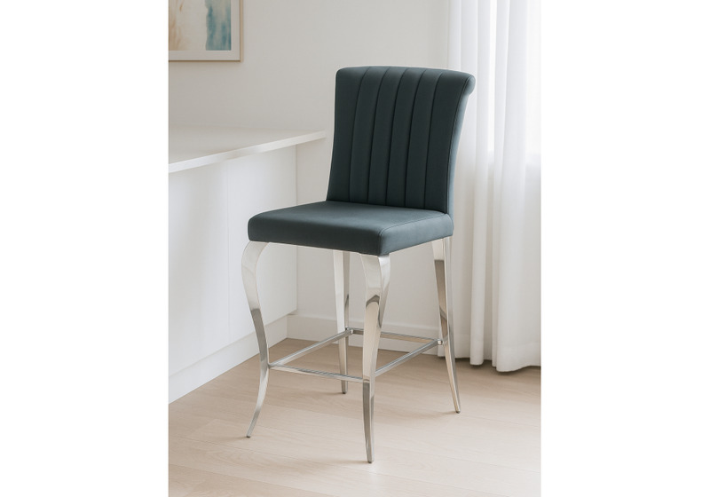 Барный стул, Joan dark grey / steel