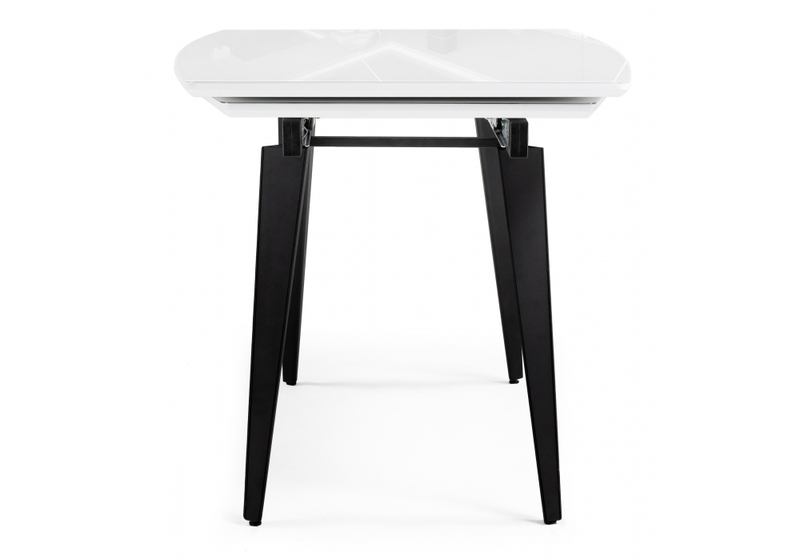 Стол стеклянный, Элис 140(200)х80 белый / черный
