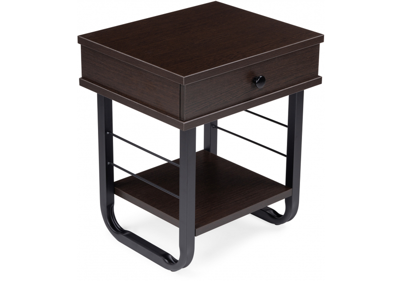 Тумба прикроватная, Малгома черная / венге