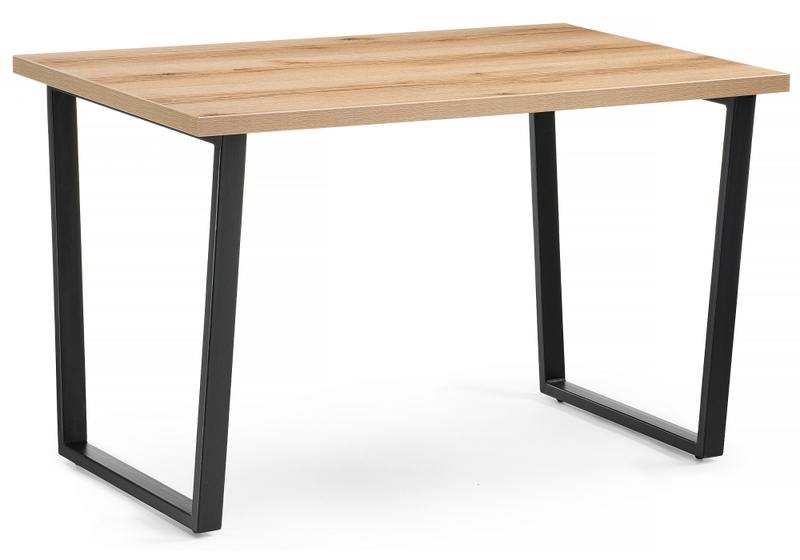 Стол деревянный, Лота Лофт 120 25 мм дуб делано светлый / черный матовый