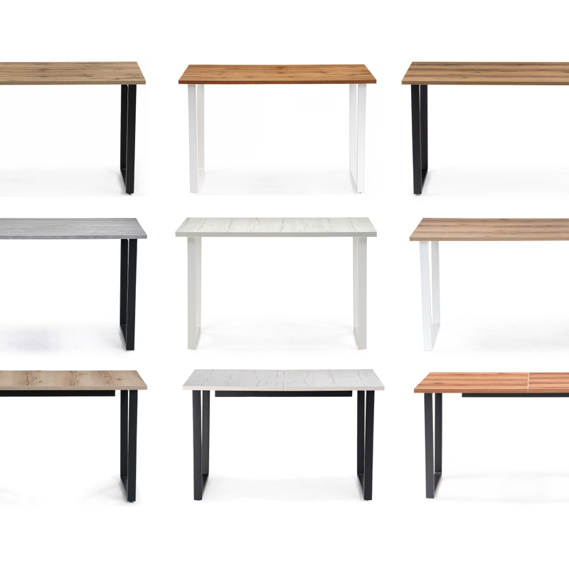 Стол деревянный, Лота Лофт 120 25 мм дуб делано светлый / черный матовый