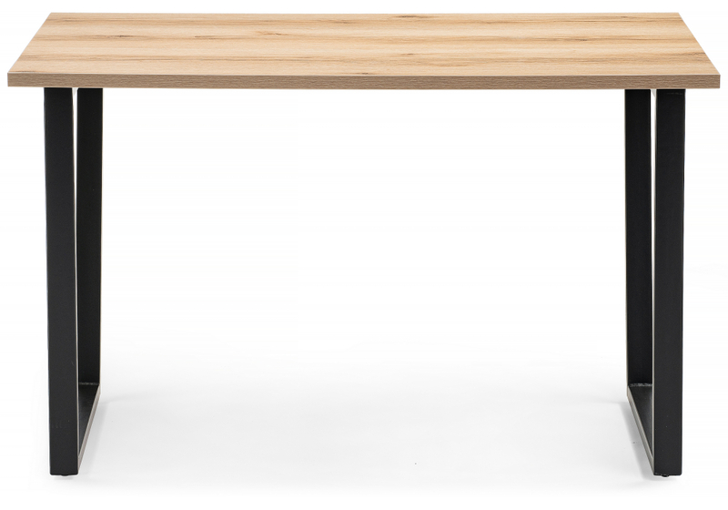 Стол деревянный, Лота Лофт 120 25 мм дуб делано светлый / черный матовый
