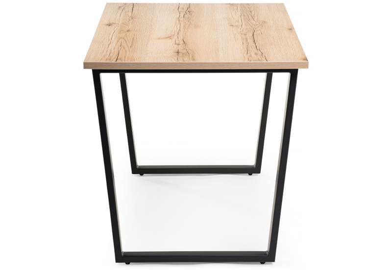 Стол деревянный, Лота Лофт 120 25 мм дуб делано светлый / черный матовый