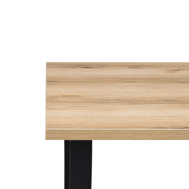 Стол деревянный, Лота Лофт 120 25 мм дуб делано светлый / черный матовый