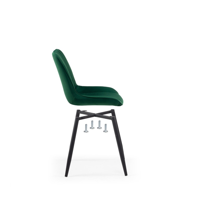 Стул на металлокаркасе, Седа зеленый / черный