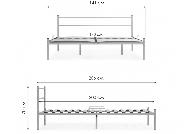 Кровать, Фади 140х200 белая