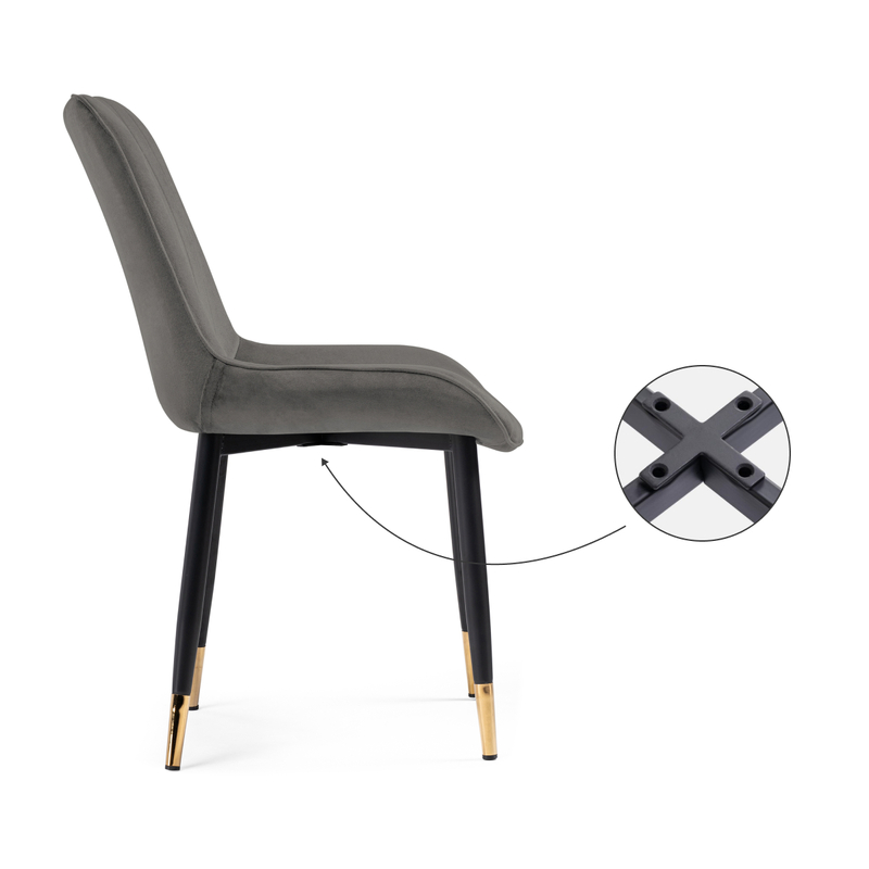 Стул на металлокаркасе, Seda-1 dark gray / gold / black