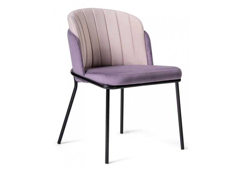 Стул на металлокаркасе, Сиолим сливовый / кремовый / черный глянец