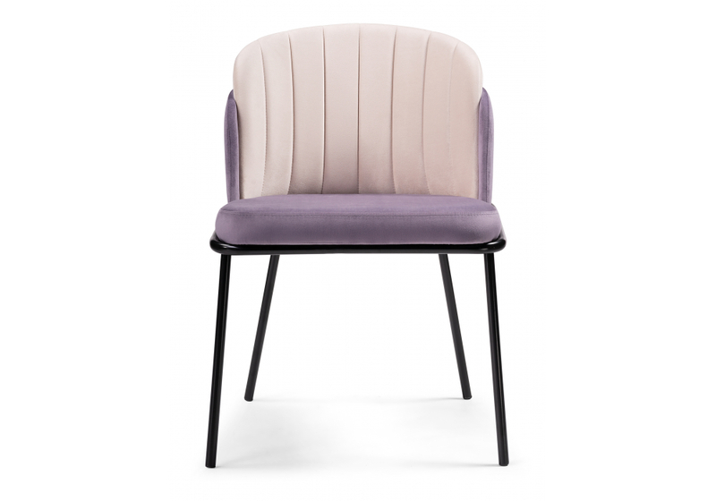 Стул на металлокаркасе, Сиолим сливовый / кремовый / черный глянец