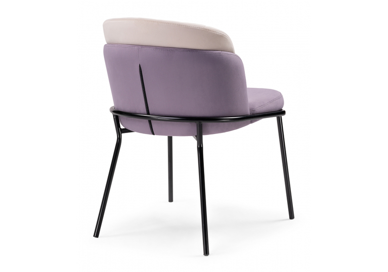 Стул на металлокаркасе, Сиолим сливовый / кремовый / черный глянец