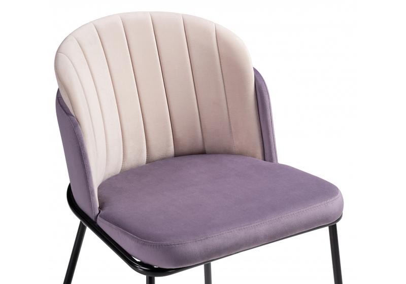 Стул на металлокаркасе, Сиолим сливовый / кремовый / черный глянец
