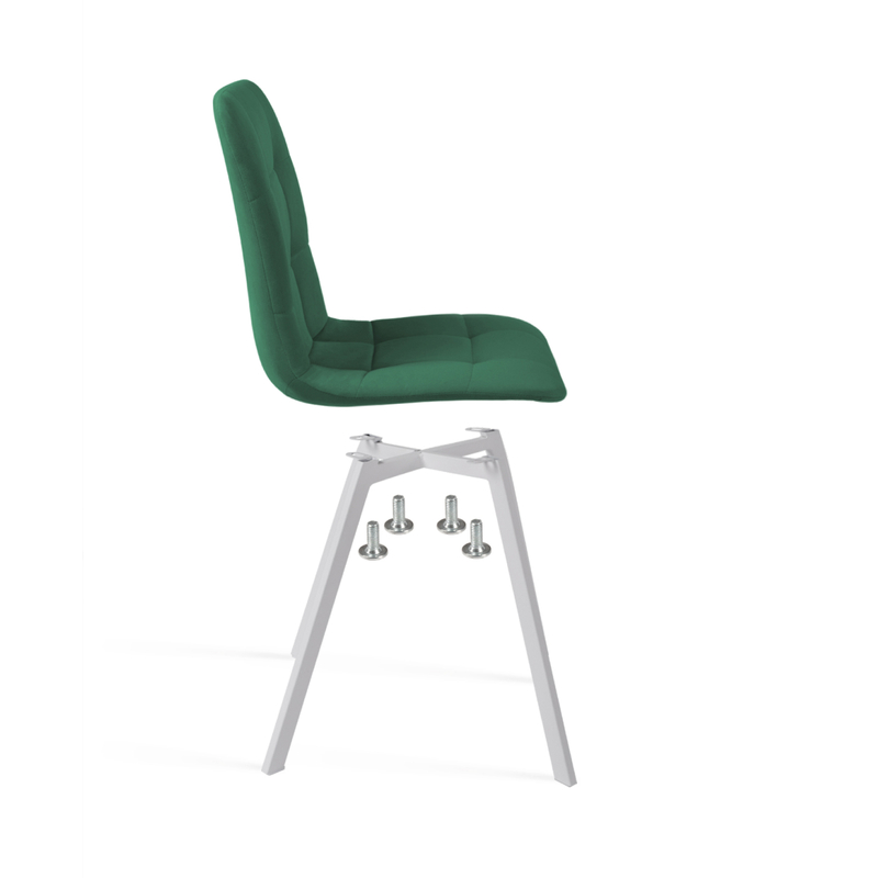 Стул на металлокаркасе, Чилли зеленый / белый