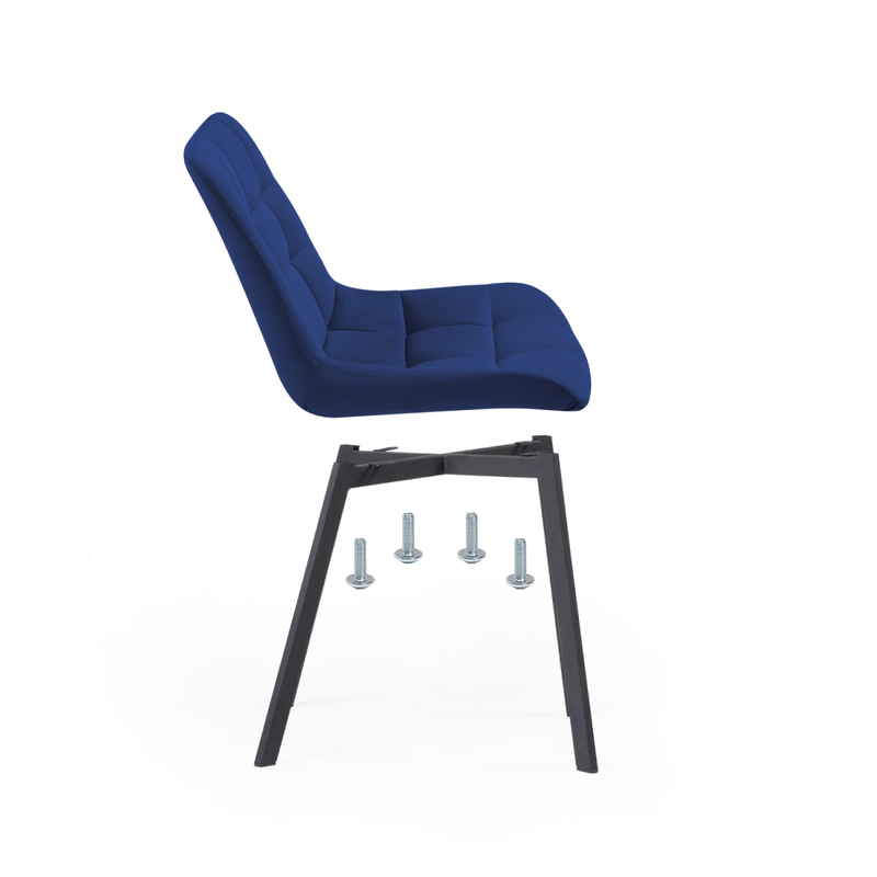 Стул на металлокаркасе, Челси синий / черный