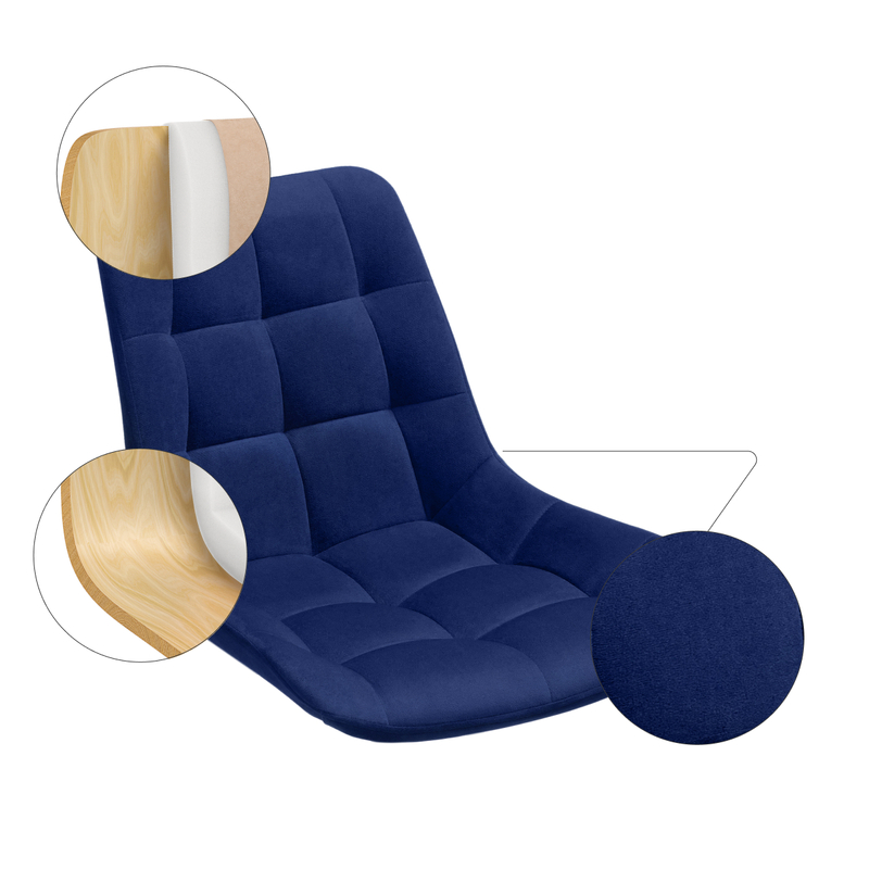 Стул на металлокаркасе, Челси синий / черный