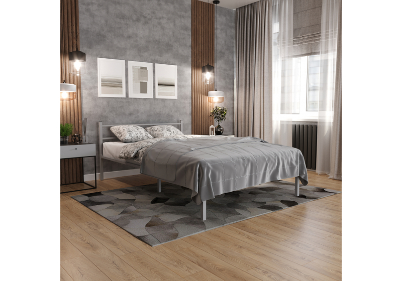 Кровать, Фади 120х200 серая