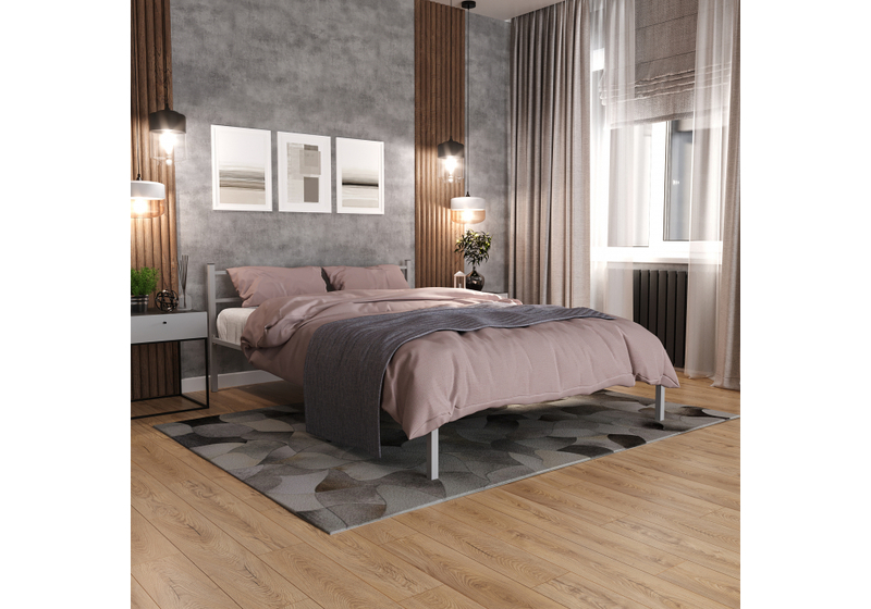 Кровать, Фади 140х200 серая