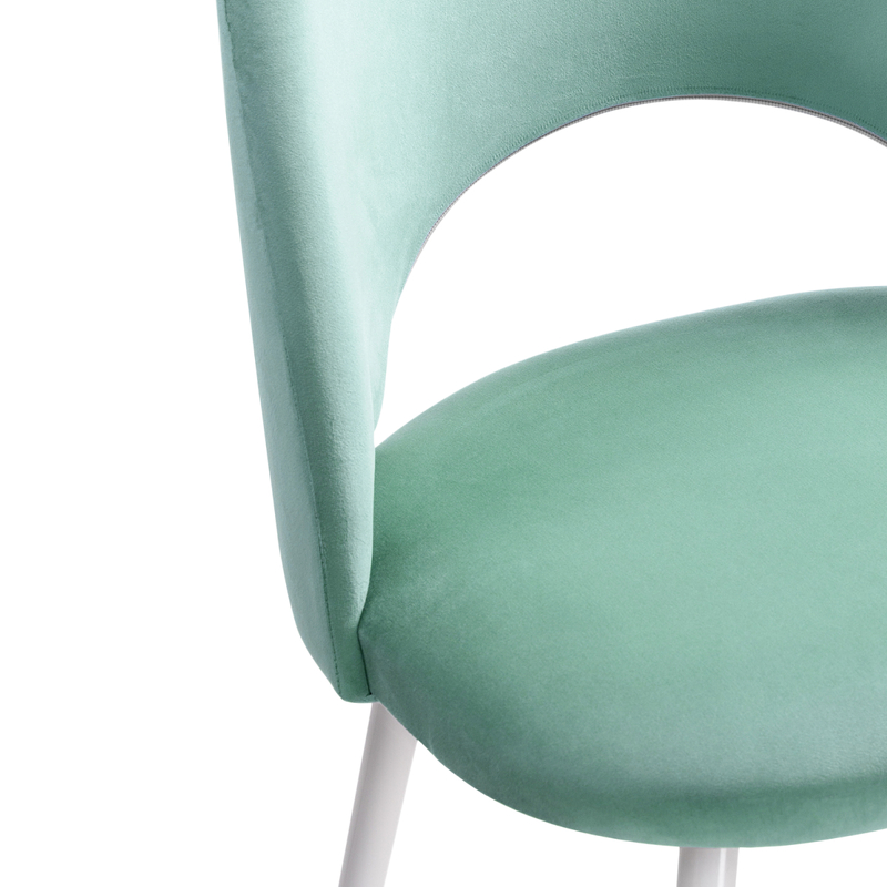 Стул на металлокаркасе, Ирре confetti aquamarine / белый глянец