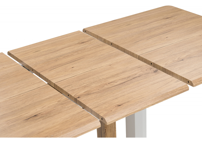 Стол деревянный, Санса 120 дуб монтана / белая шагрень