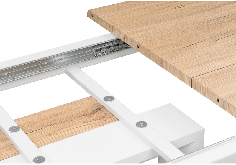 Стол деревянный, Санса 120 дуб монтана / белая шагрень