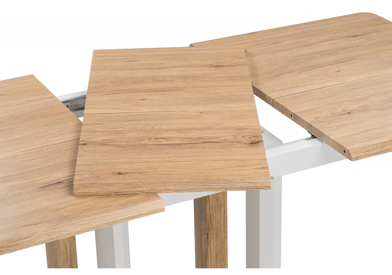 Стол деревянный, Санса 120 дуб монтана / белая шагрень