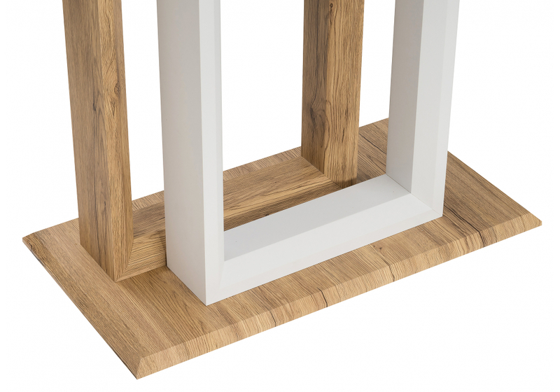 Стол деревянный, Санса 120 дуб монтана / белая шагрень