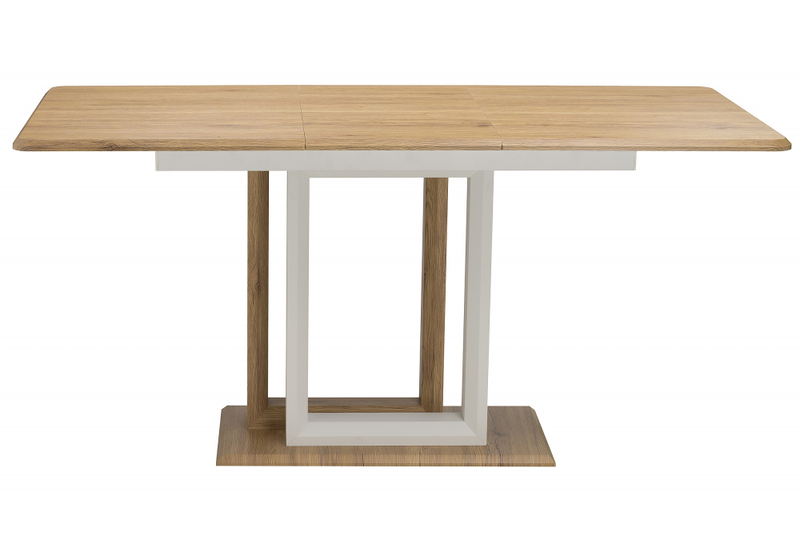 Стол деревянный, Санса 120 дуб монтана / белая шагрень