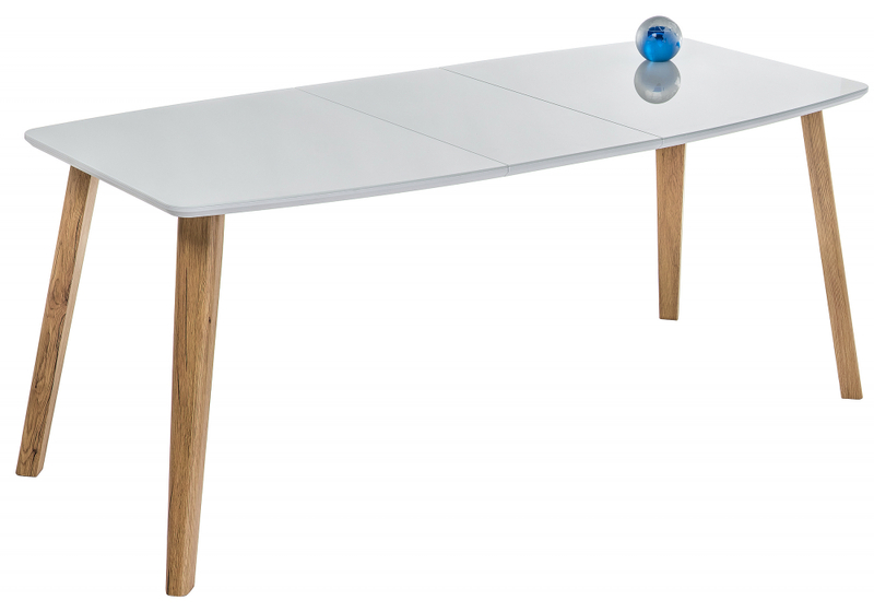 Стол стеклянный, Серсея белый / дуб монтана