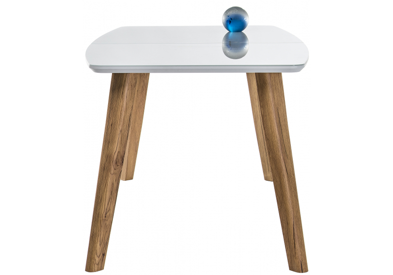 Стол стеклянный, Серсея белый / дуб монтана