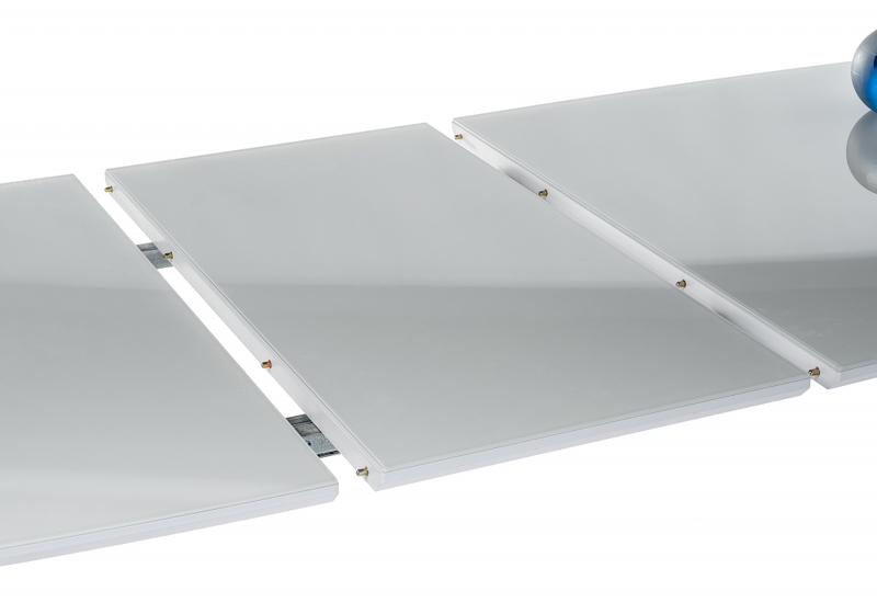 Стол стеклянный, Серсея белый / дуб монтана